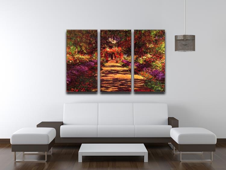 Path in Monets garden in Giverny by Monet Split Panel Canvas Print - Canvas Art Rocks - 4