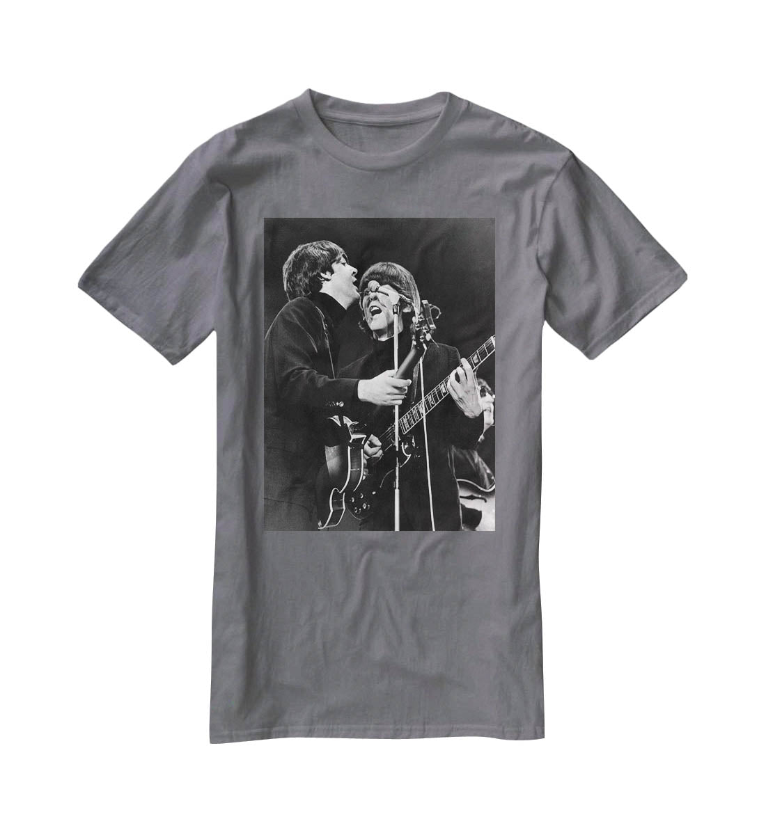 Paul McCartney and George Harrison on stage T-Shirt - Canvas Art Rocks - 3