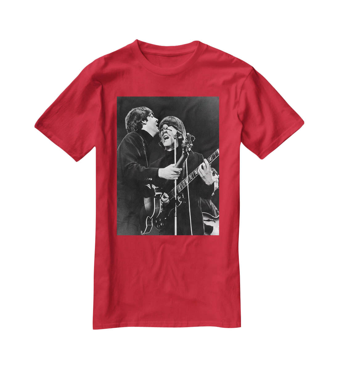 Paul McCartney and George Harrison on stage T-Shirt - Canvas Art Rocks - 4