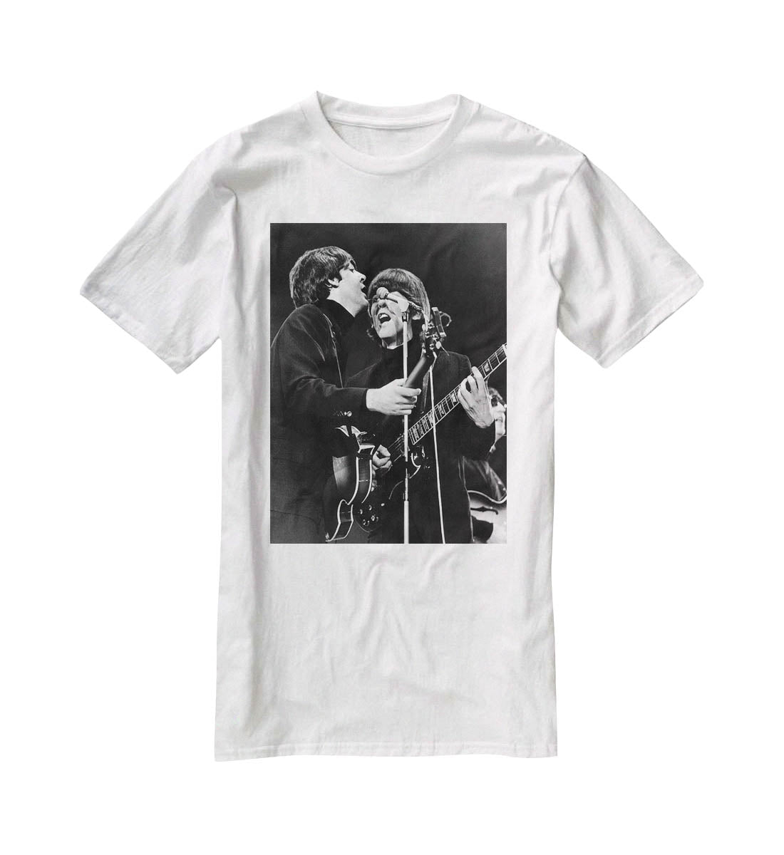 Paul McCartney and George Harrison on stage T-Shirt - Canvas Art Rocks - 5