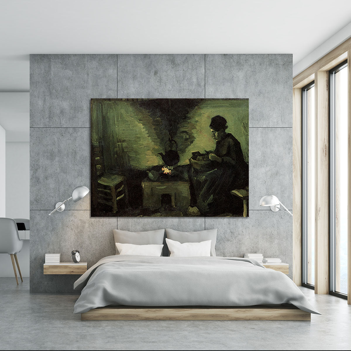 Peasant Woman by the Fireplace by Van Gogh Canvas Print or Poster - Canvas Art Rocks - 5