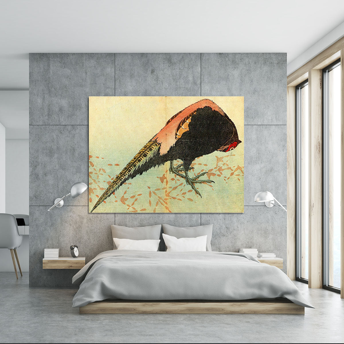Pheasant on the snow by Hokusai Canvas Print or Poster - Canvas Art Rocks - 5