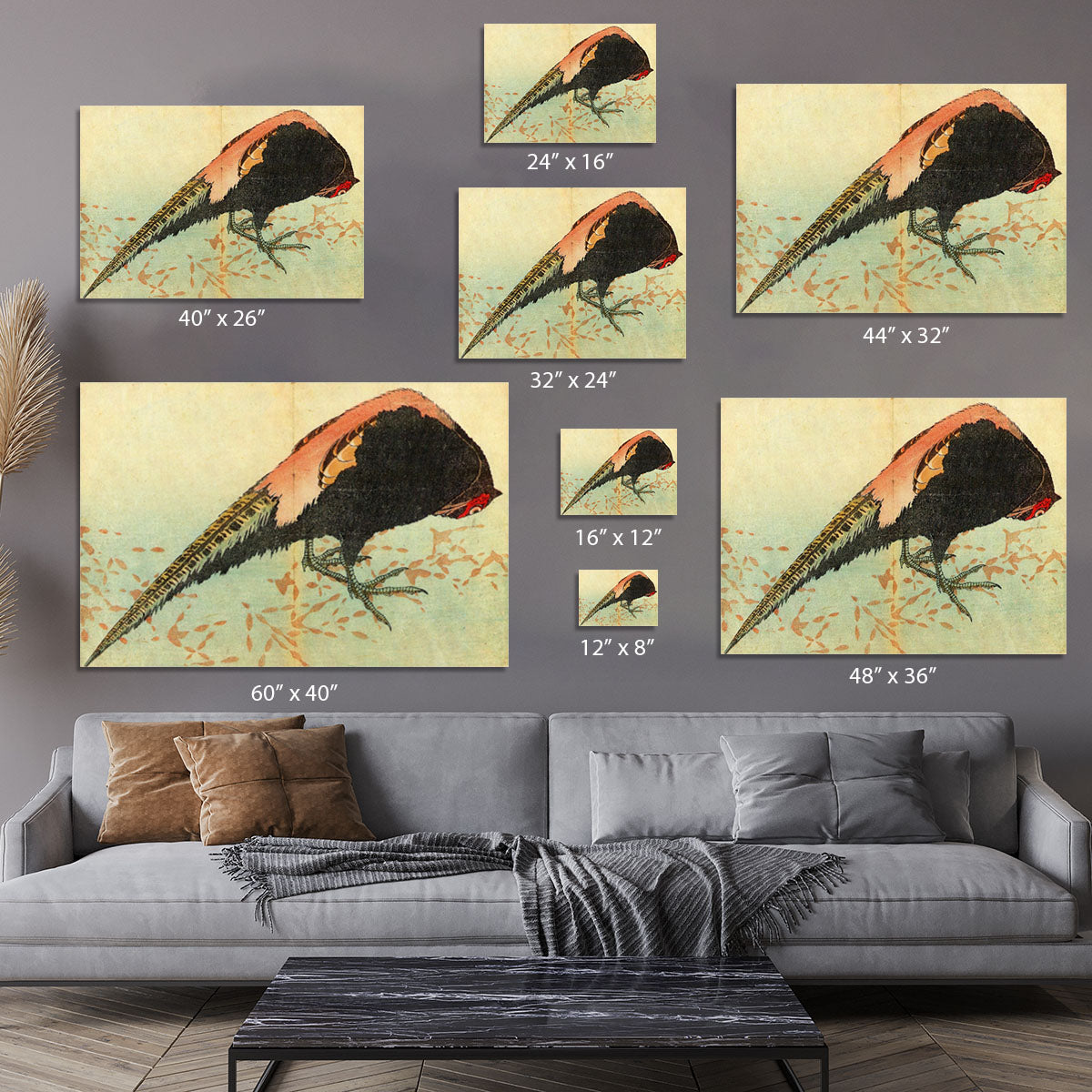 Pheasant on the snow by Hokusai Canvas Print or Poster - Canvas Art Rocks - 7