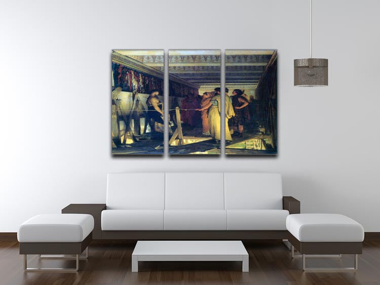 Phidias shows his friends from the Parthenon frieze detail by Alma Tadema 3 Split Panel Canvas Print - Canvas Art Rocks - 3