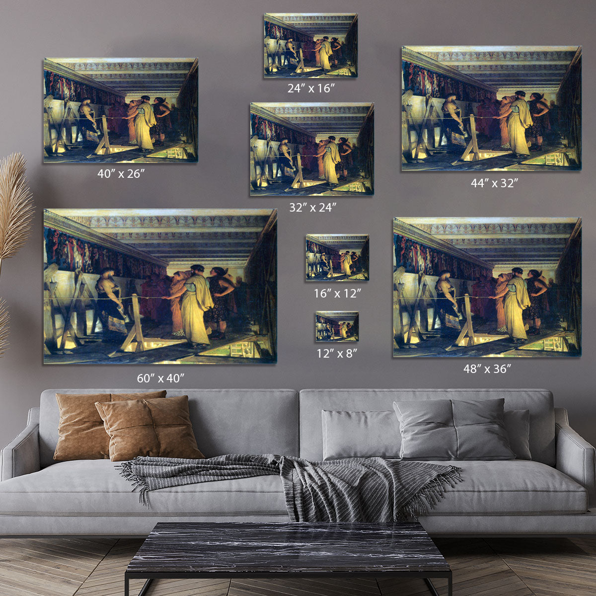 Phidias shows his friends from the Parthenon frieze detail by Alma Tadema Canvas Print or Poster - Canvas Art Rocks - 7