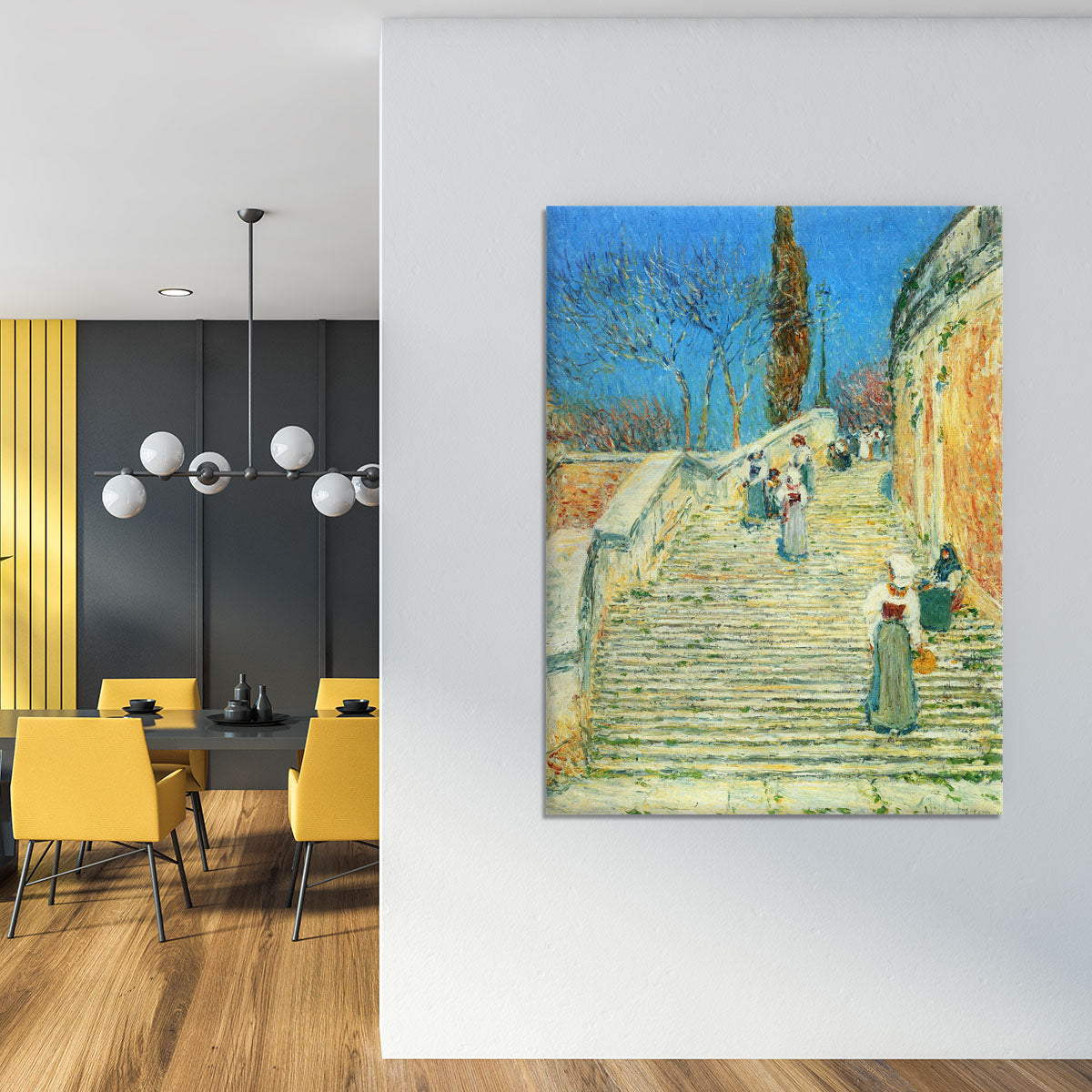 Piazza di Spagna Rome by Hassam Canvas Print or Poster - Canvas Art Rocks - 4