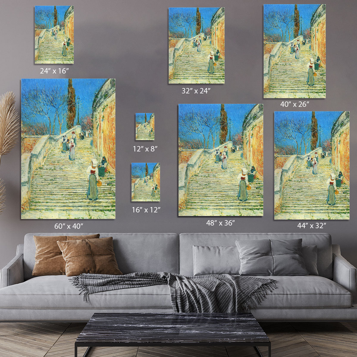 Piazza di Spagna Rome by Hassam Canvas Print or Poster - Canvas Art Rocks - 7