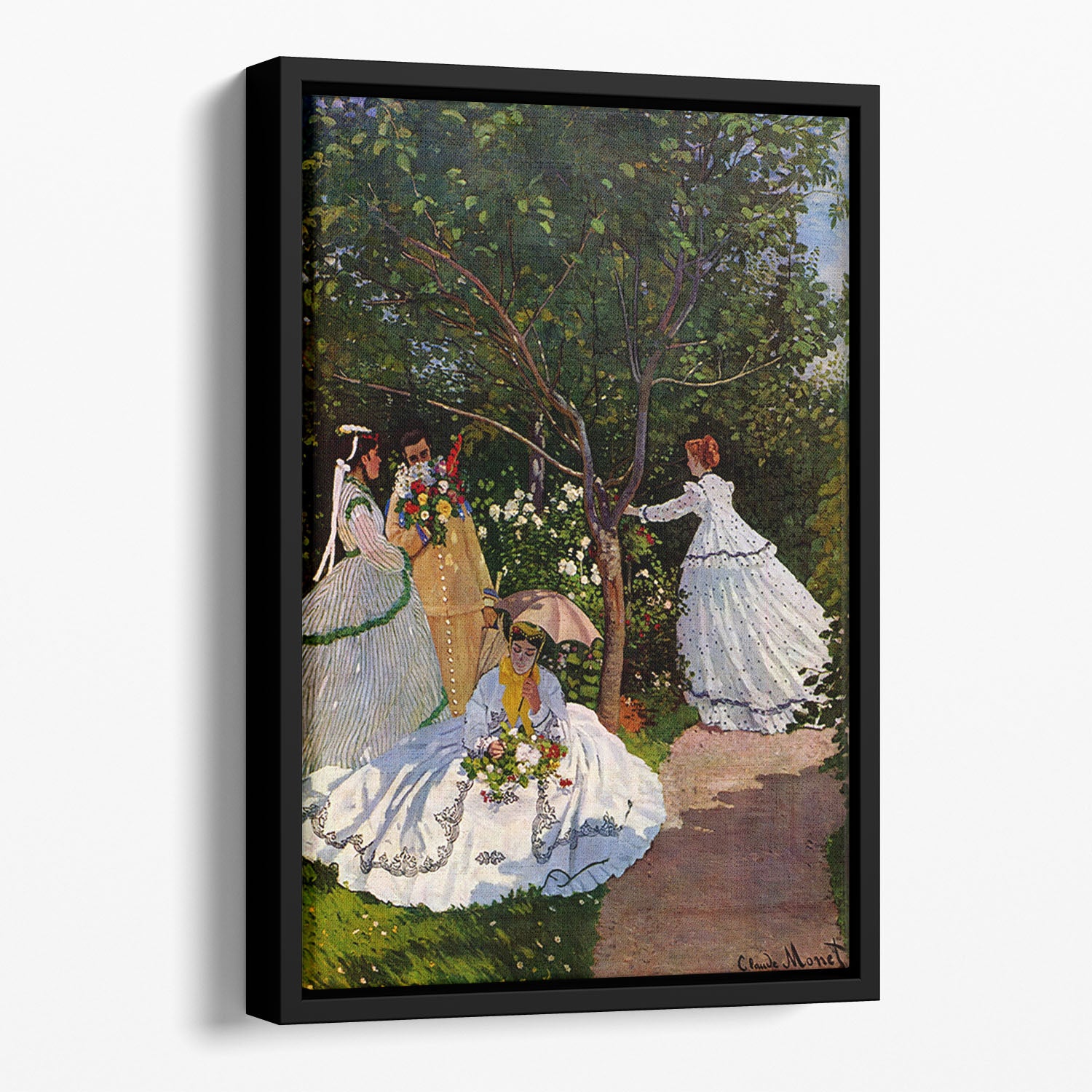 Picnic by Monet Floating Framed Canvas