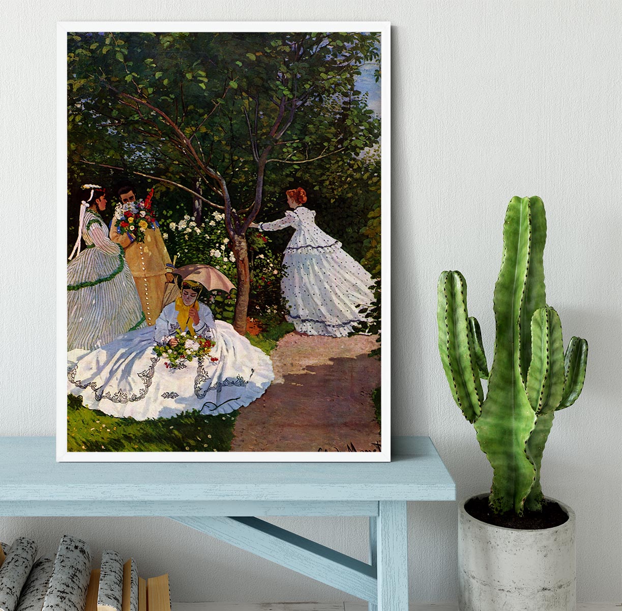 Picnic by Monet Framed Print - Canvas Art Rocks -6