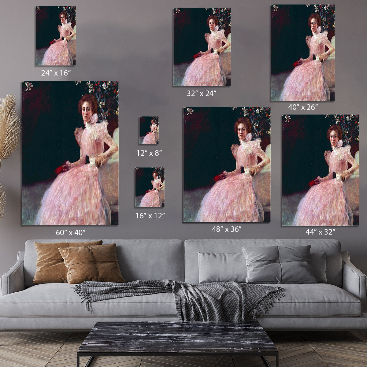 Picture of Sonja Knips by Klimt Canvas Print or Poster - Canvas Art Rocks - 7