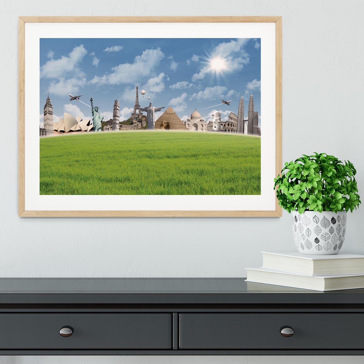 Picture of different landmarks Framed Print - Canvas Art Rocks - 3