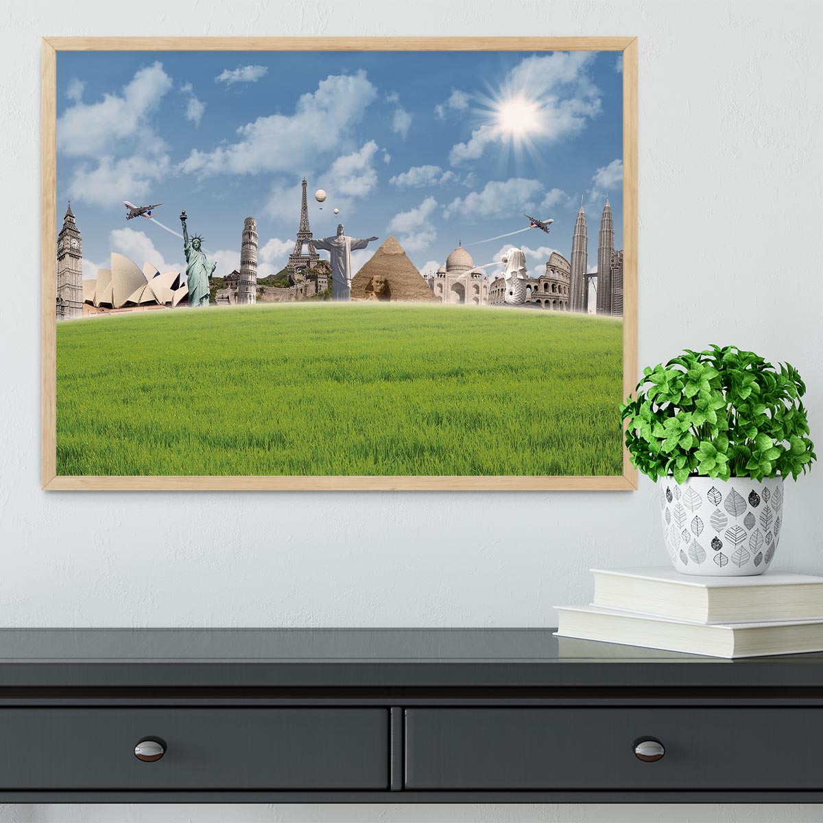 Picture of different landmarks Framed Print - Canvas Art Rocks - 4