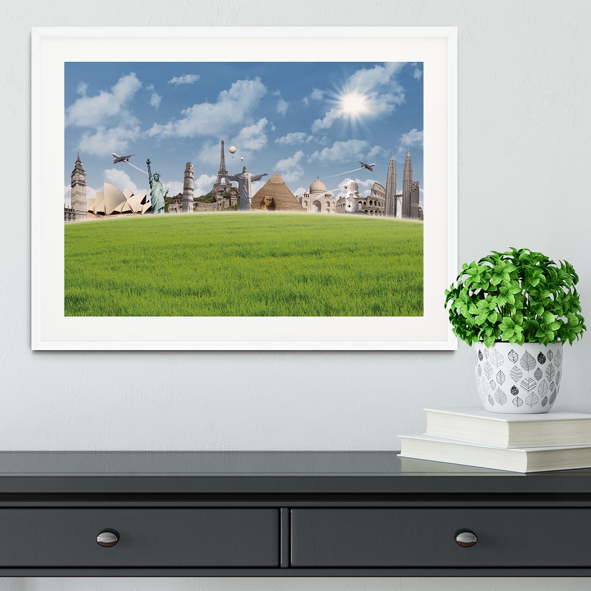 Picture of different landmarks Framed Print - Canvas Art Rocks - 5