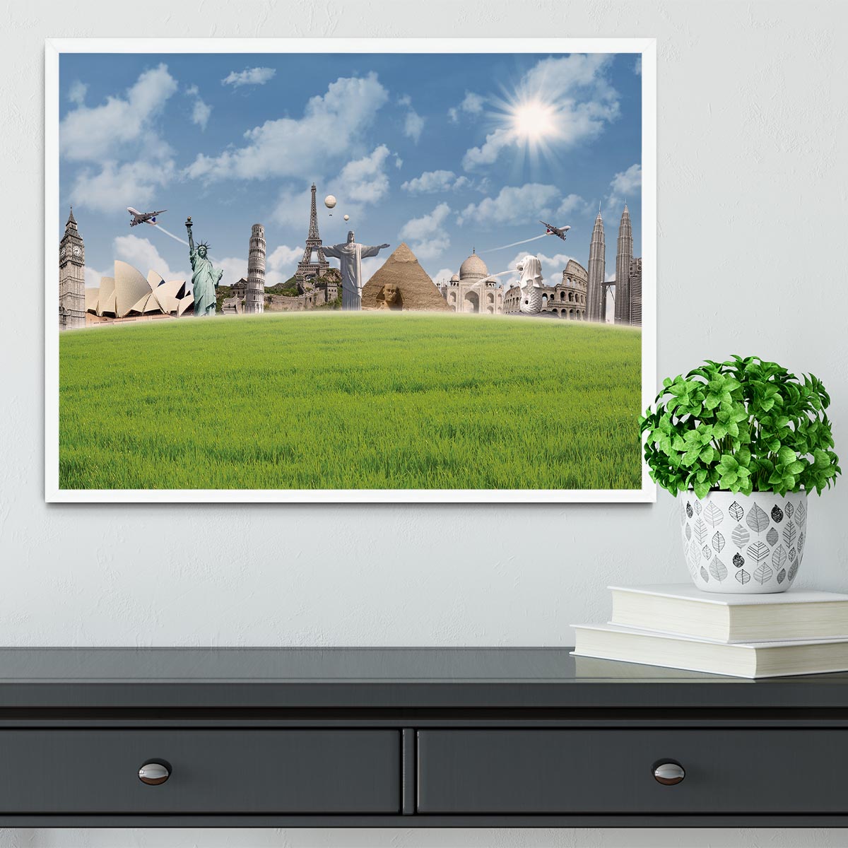 Picture of different landmarks Framed Print - Canvas Art Rocks -6