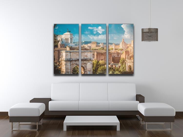 Picturesque View of the Roman Forum 3 Split Panel Canvas Print - Canvas Art Rocks - 3