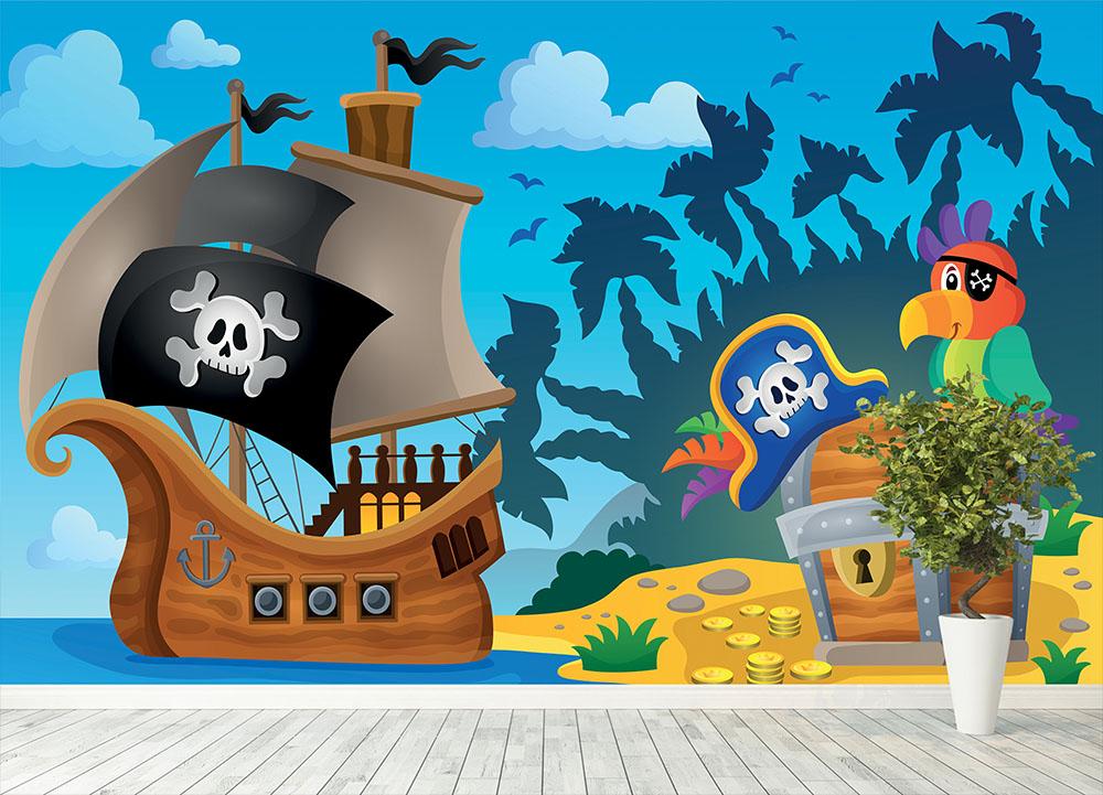 Pirate ship topic image 6 Wall Mural Wallpaper - Canvas Art Rocks - 4