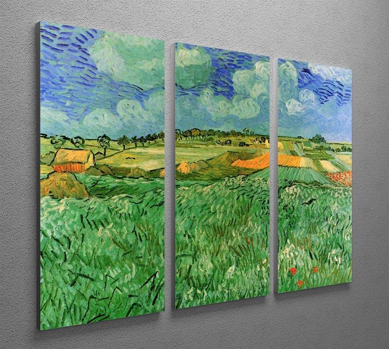 Plain Near Auvers by Van Gogh 3 Split Panel Canvas Print - Canvas Art Rocks - 4