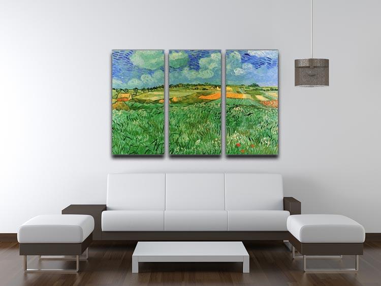 Plain Near Auvers by Van Gogh 3 Split Panel Canvas Print - Canvas Art Rocks - 4