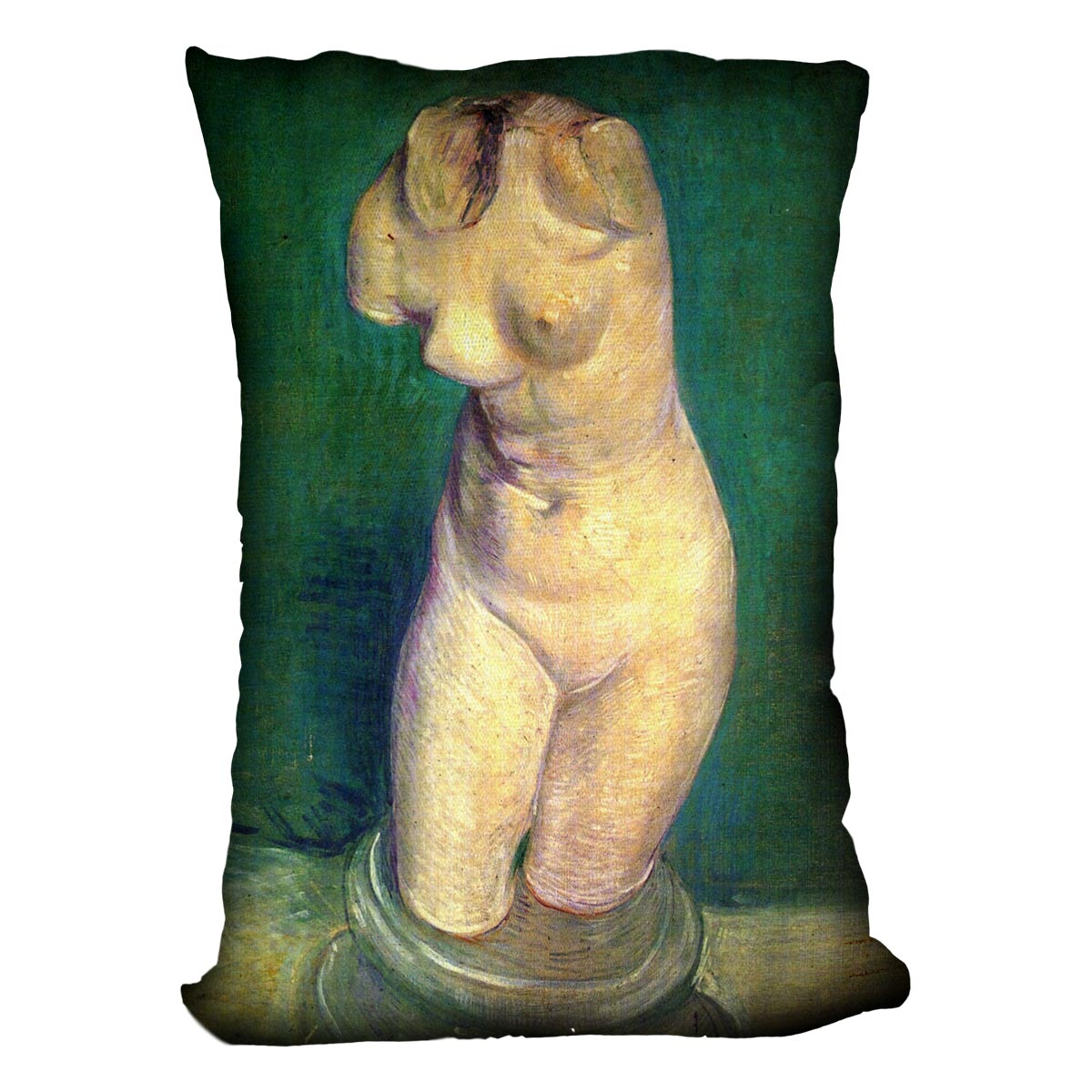 Plaster Statuette of a Female Torso by Van Gogh Cushion