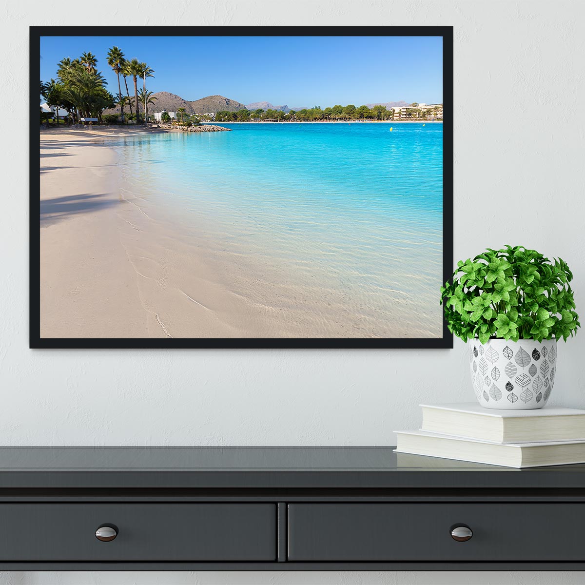Platja de Alcudia beach Framed Print - Canvas Art Rocks - 2
