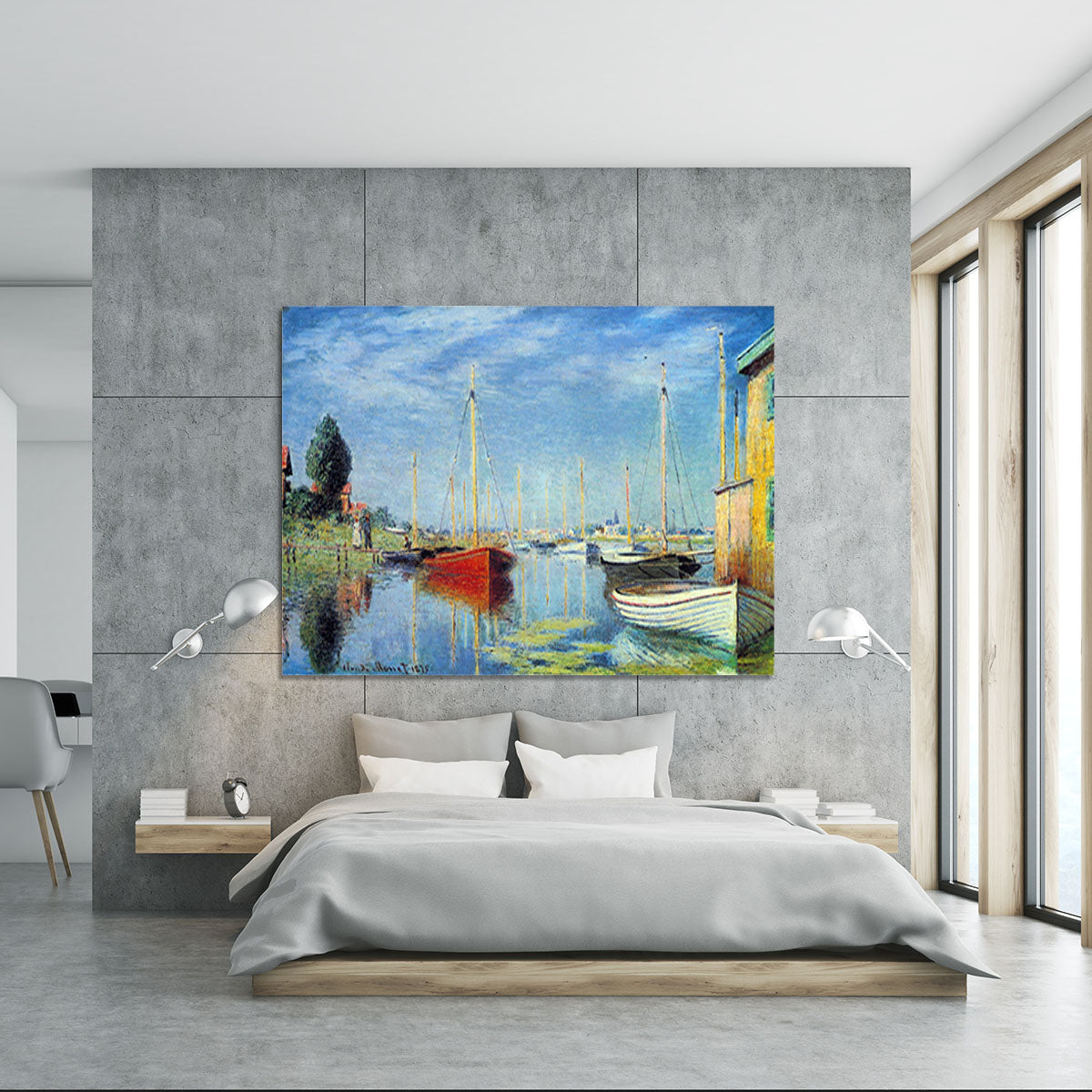 Pleasure Boats at Argenteuil by Monet Canvas Print or Poster - Canvas Art Rocks - 5