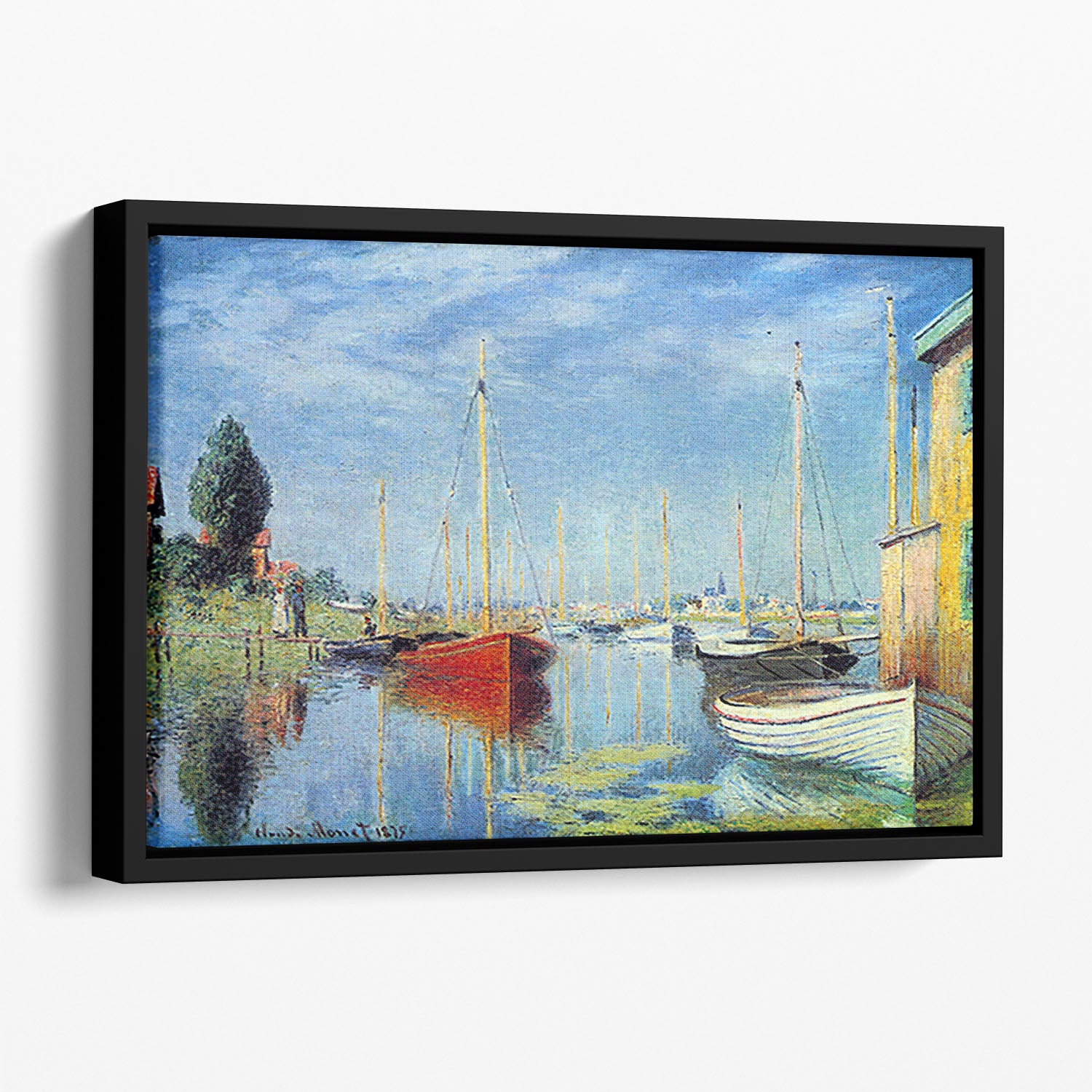 Pleasure Boats at Argenteuil by Monet Floating Framed Canvas