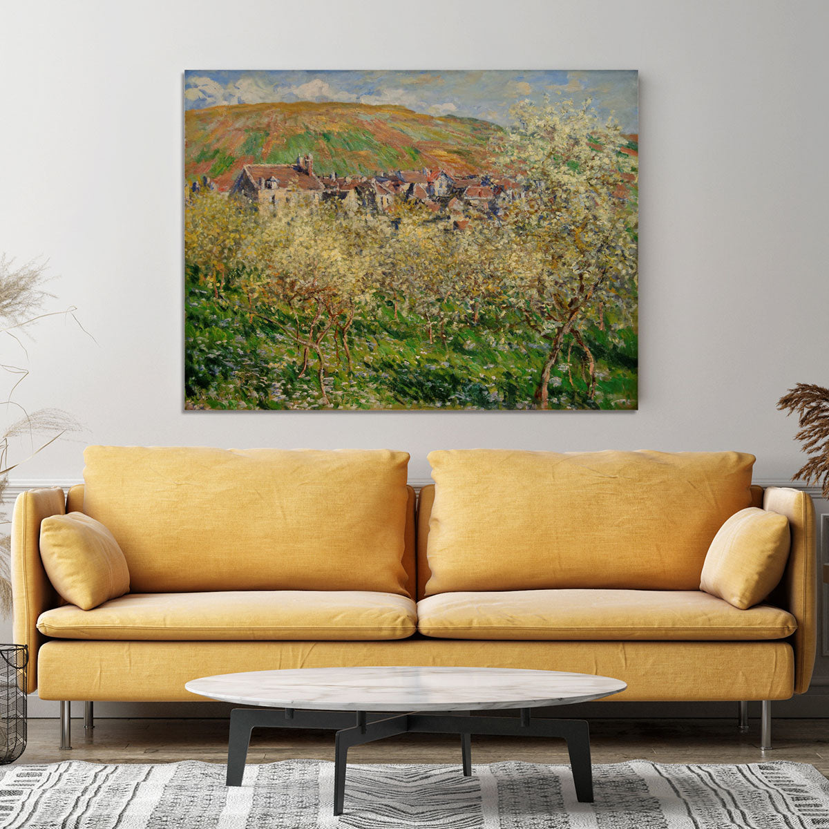 Plum trees in blossom by Monet Canvas Print or Poster - Canvas Art Rocks - 4