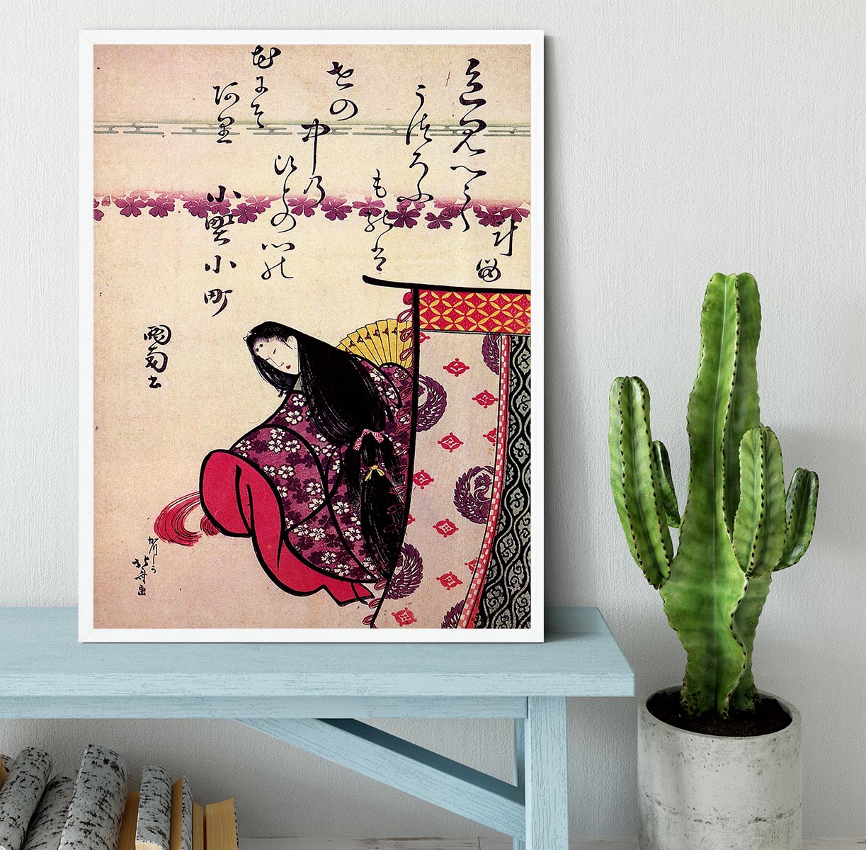 Poetess Ononokomatschi by Hokusai Framed Print - Canvas Art Rocks -6