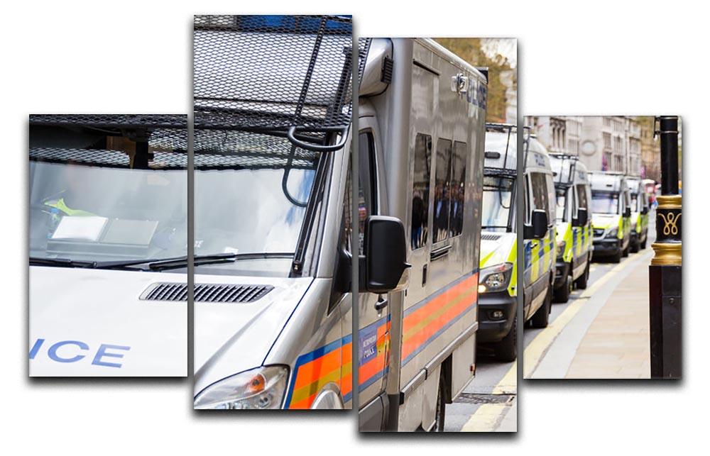 Police vans in a row 4 Split Panel Canvas - Canvas Art Rocks - 1