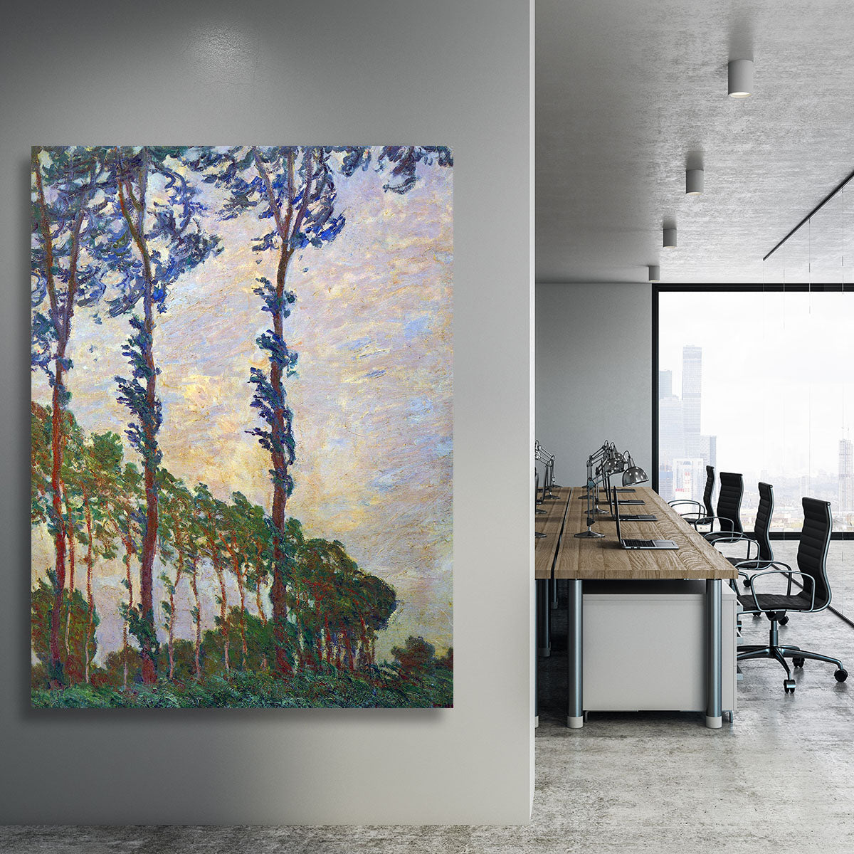Poplar series wind by Monet Canvas Print or Poster - Canvas Art Rocks - 3