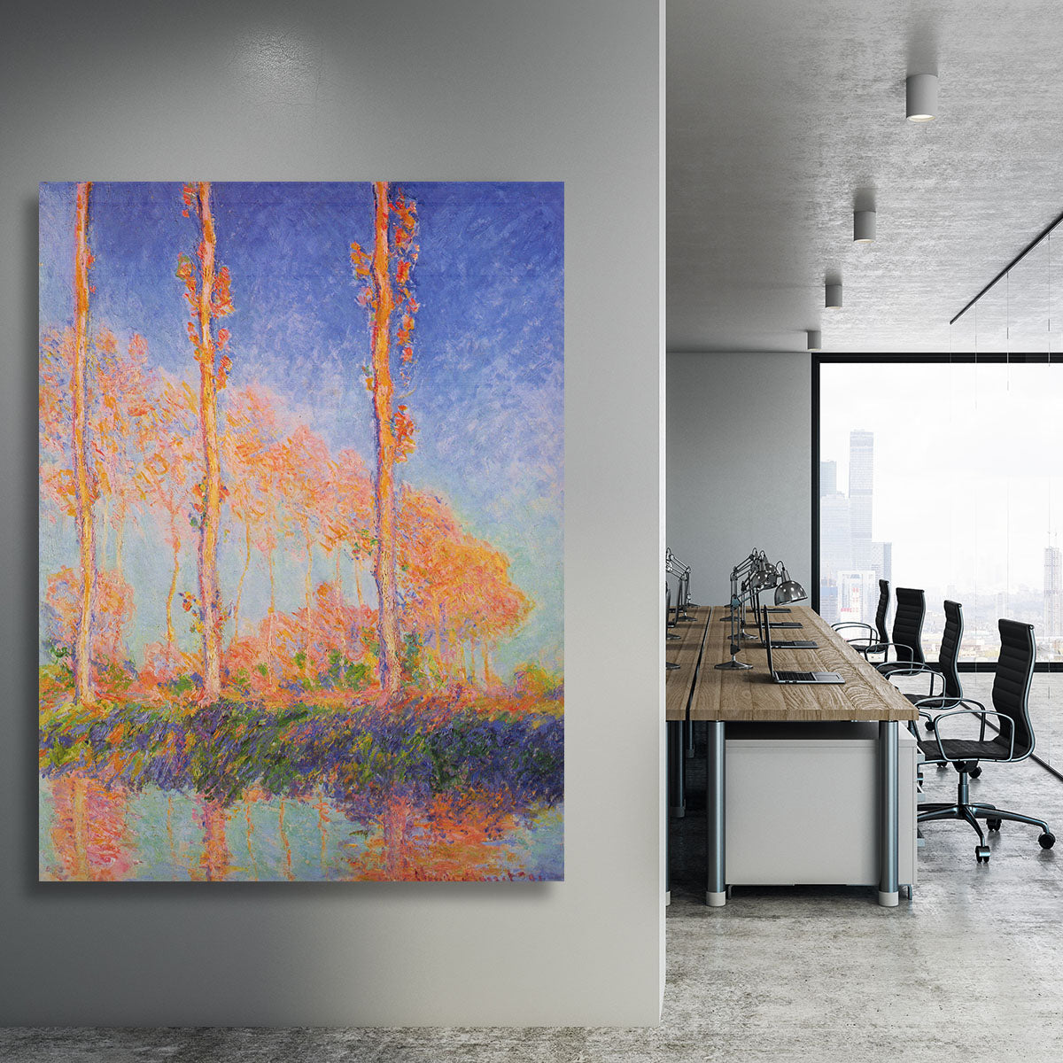 Poplars at Philadelphia by Monet Canvas Print or Poster - Canvas Art Rocks - 3