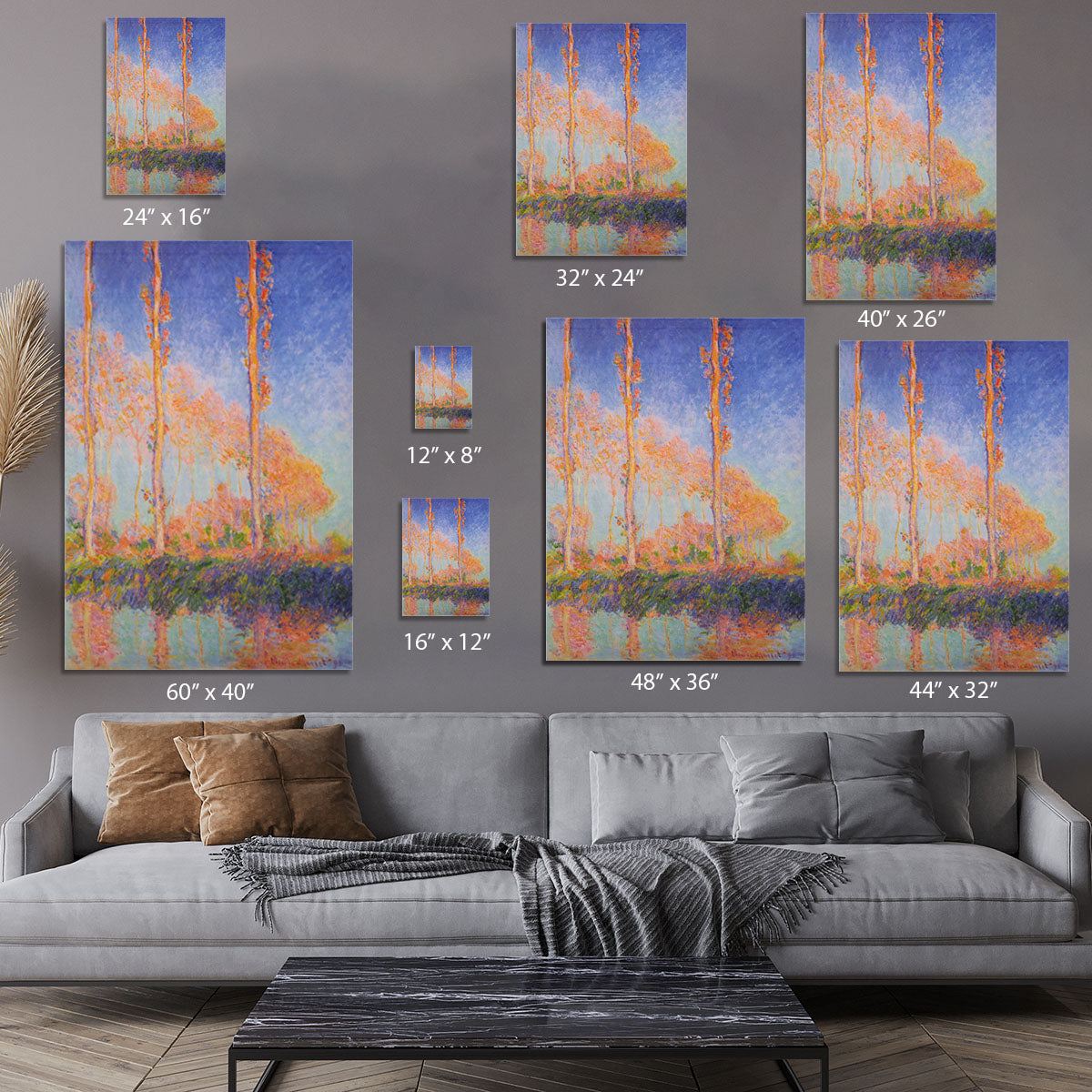 Poplars at Philadelphia by Monet Canvas Print or Poster - Canvas Art Rocks - 7