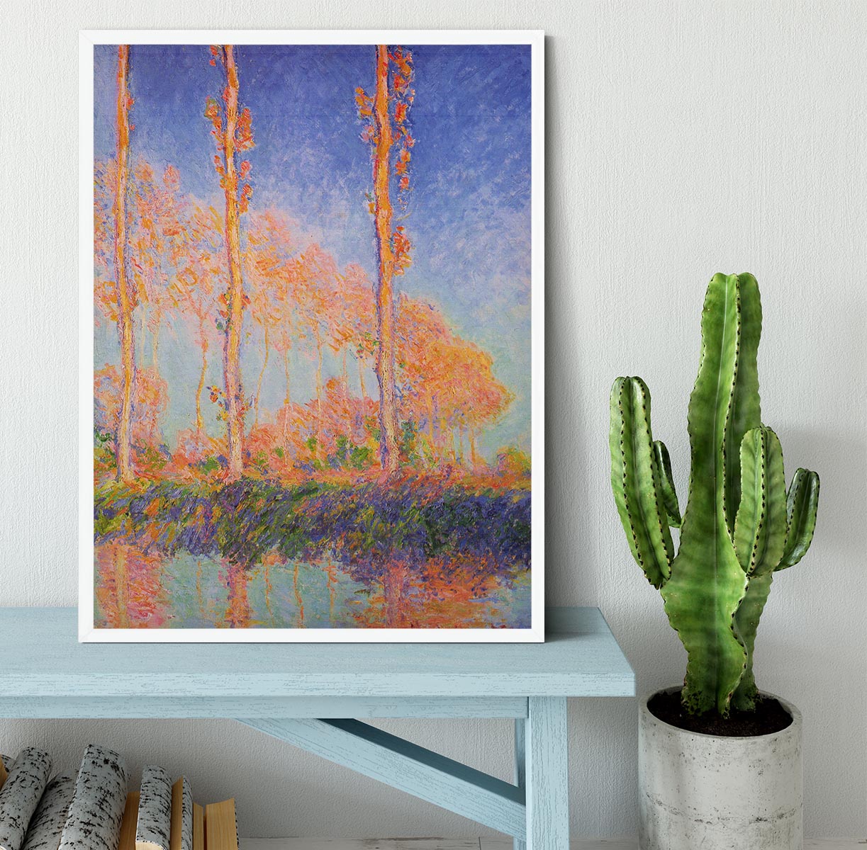 Poplars at Philadelphia by Monet Framed Print - Canvas Art Rocks -6