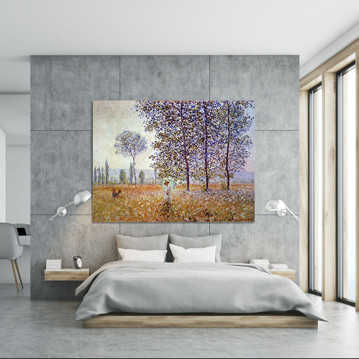 Poplars in the sunlight by Monet Canvas Print or Poster - Canvas Art Rocks - 5