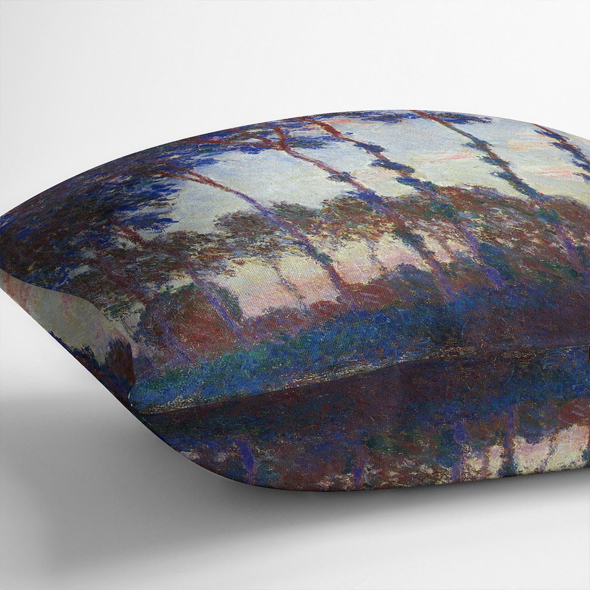 Poplars sunset by Monet Cushion