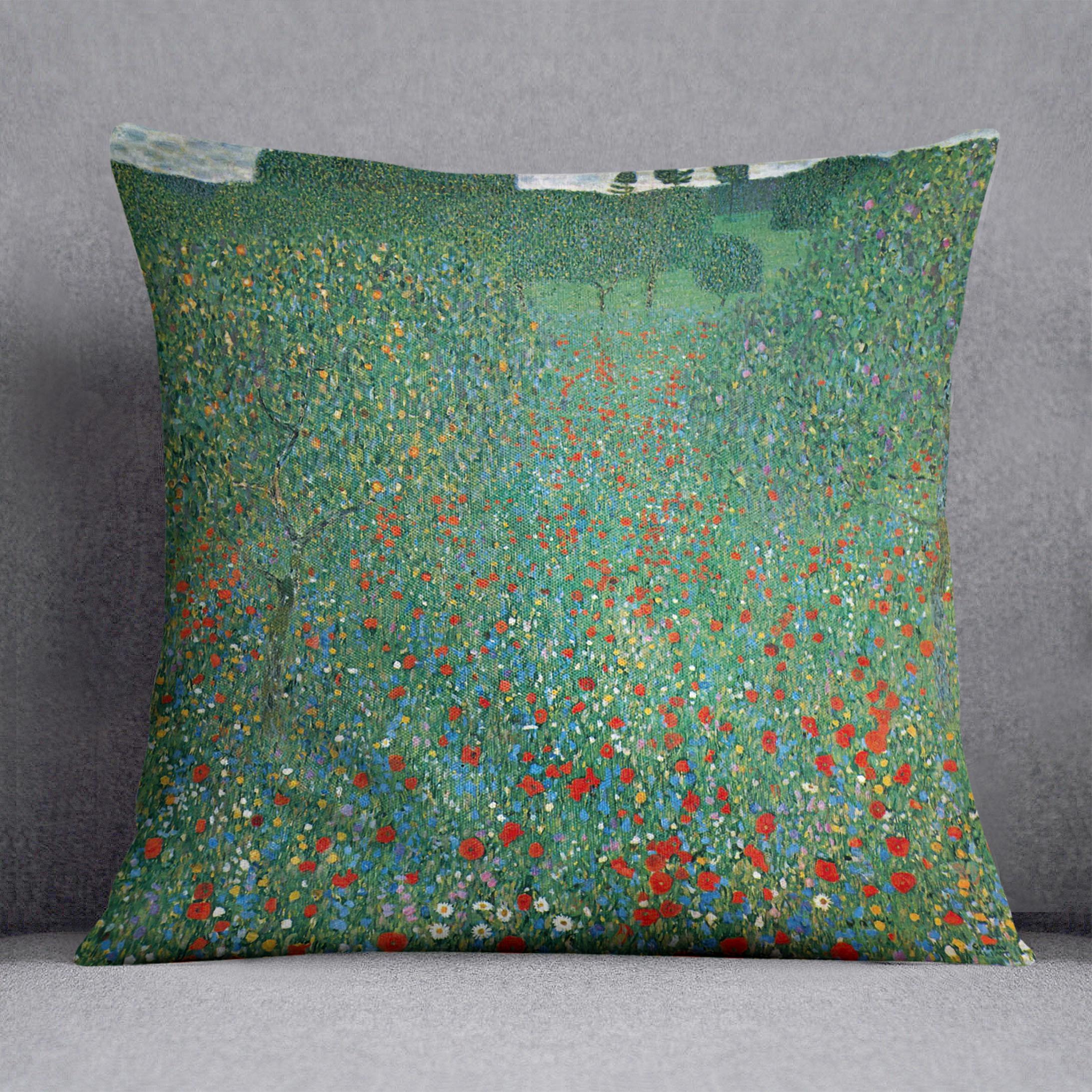 Poppy Field by Klimt Cushion