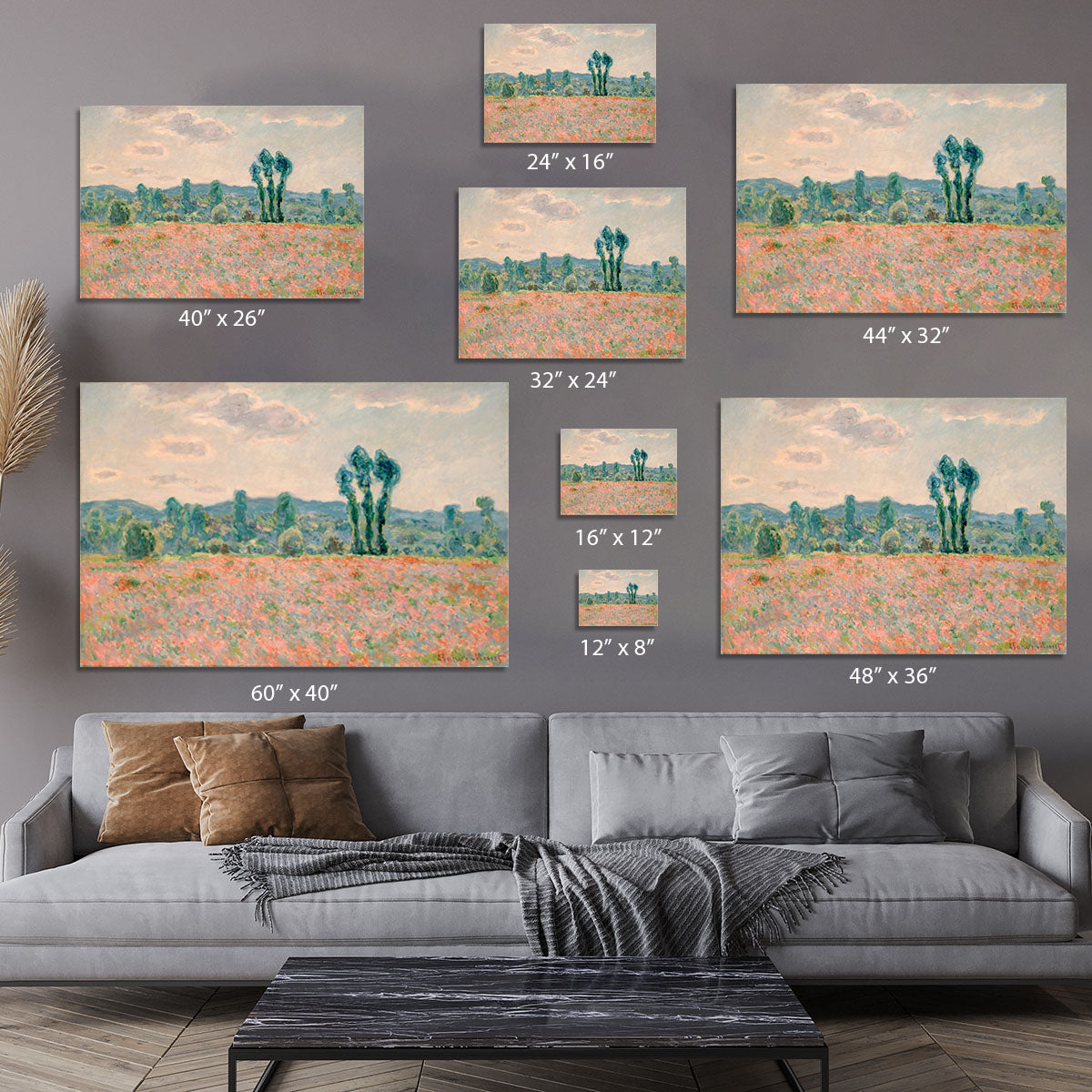 Poppy Field by Monet Canvas Print or Poster - Canvas Art Rocks - 7