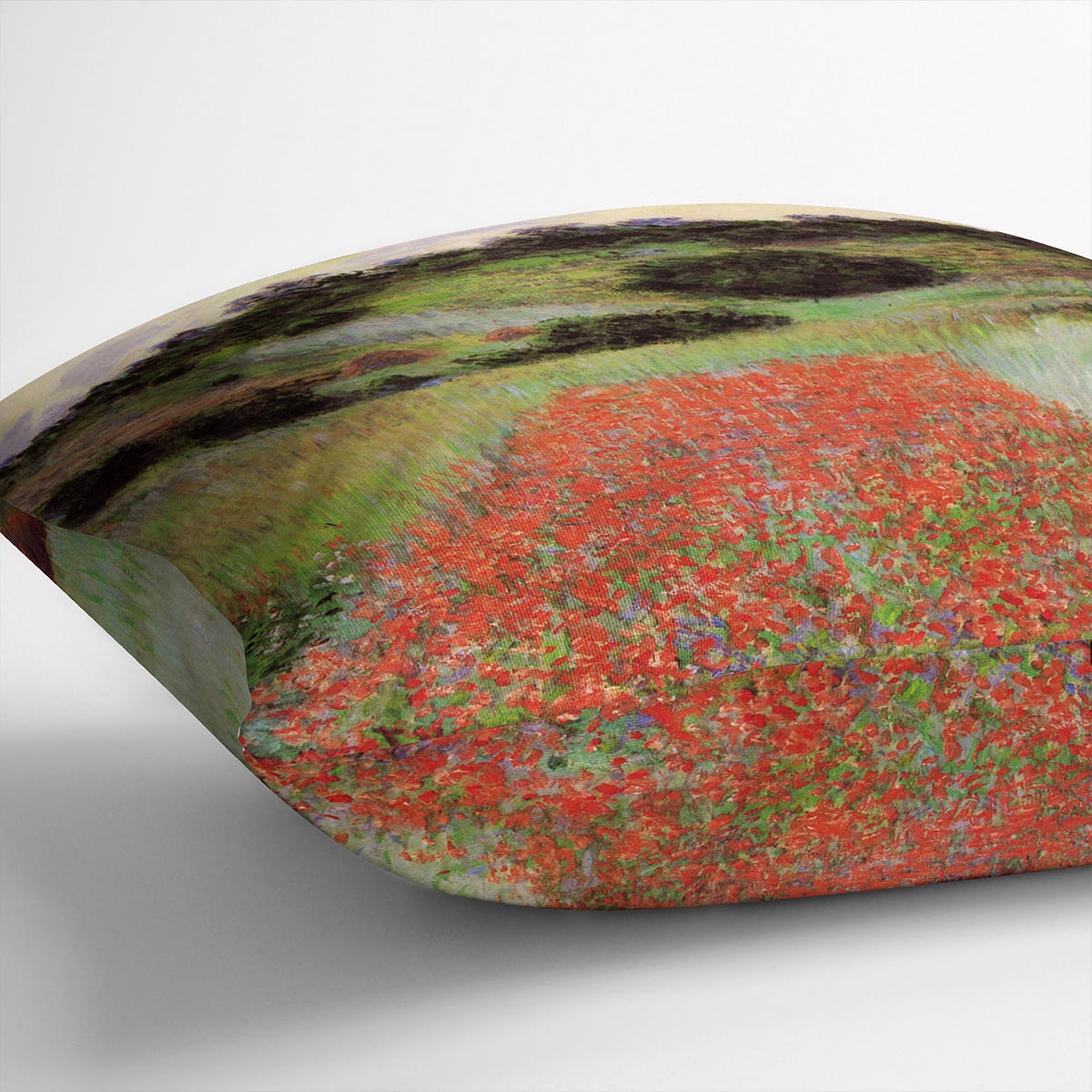 Poppy Field of Flowers in Giverny by Monet Cushion