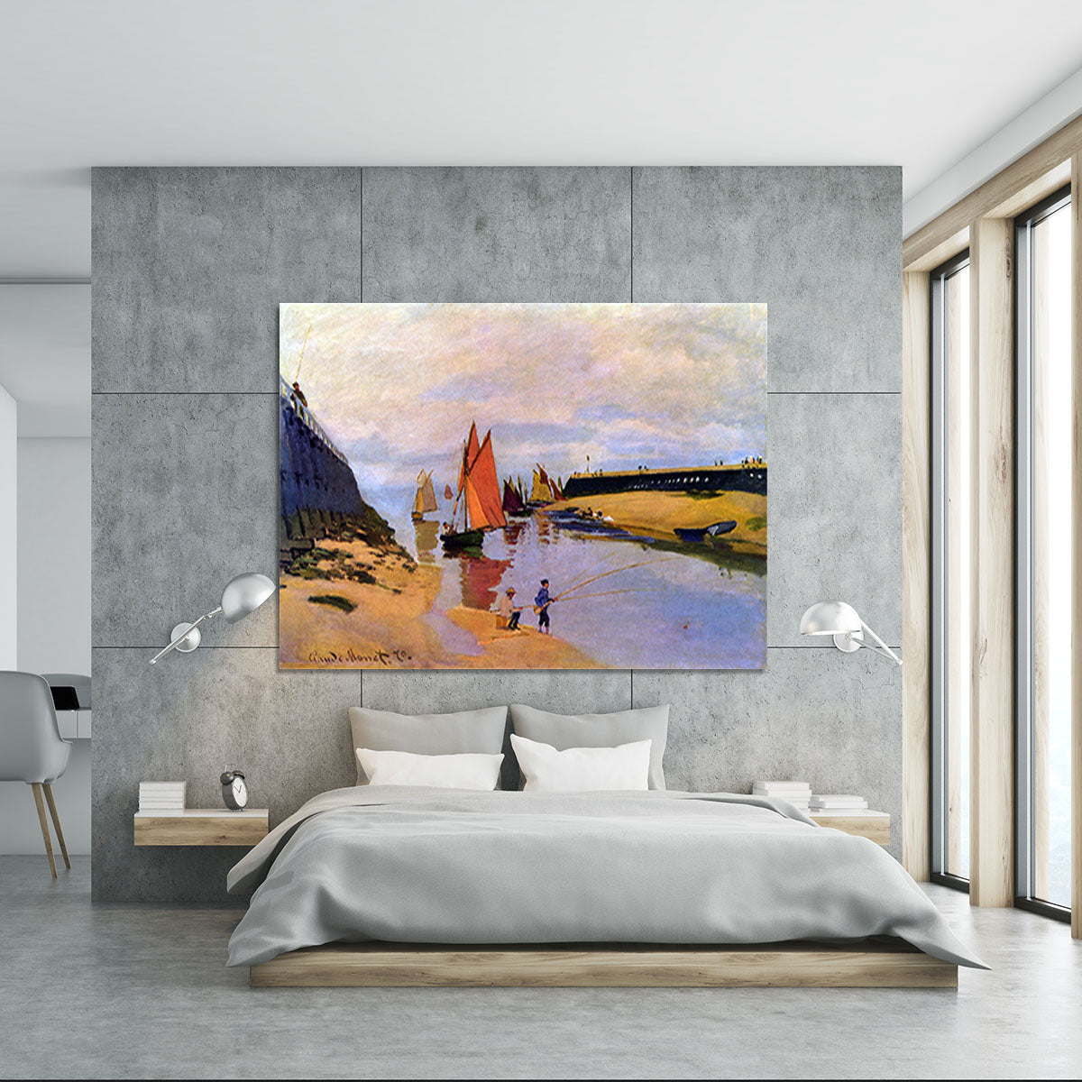 Port of Trouville by Monet Canvas Print or Poster - Canvas Art Rocks - 5