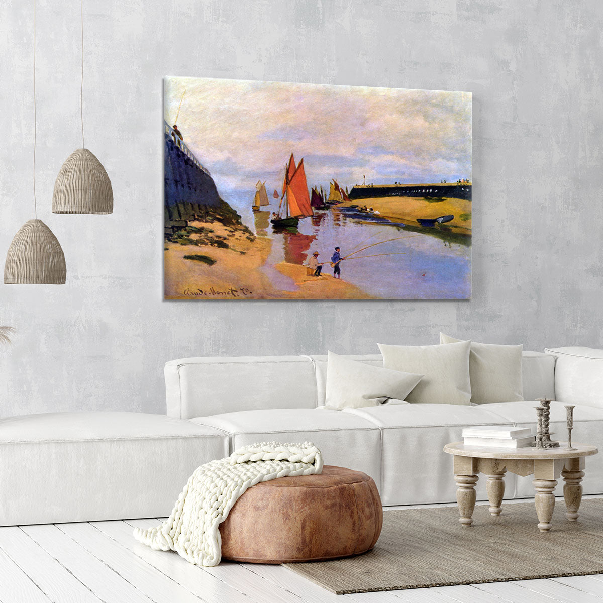 Port of Trouville by Monet Canvas Print or Poster - Canvas Art Rocks - 6
