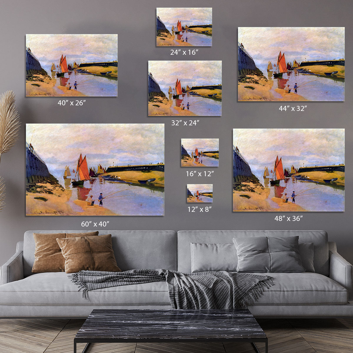 Port of Trouville by Monet Canvas Print or Poster - Canvas Art Rocks - 7