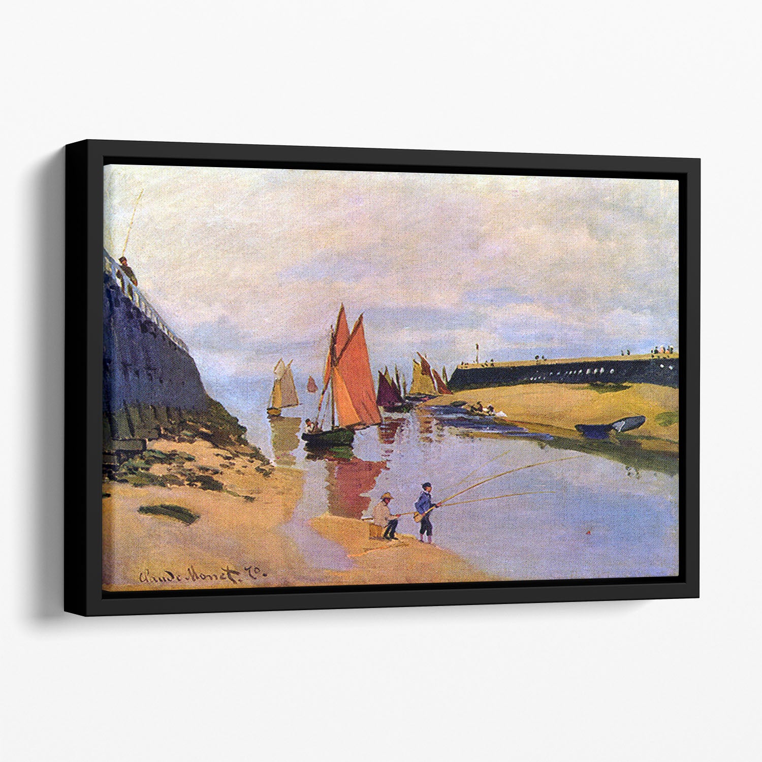 Port of Trouville by Monet Floating Framed Canvas