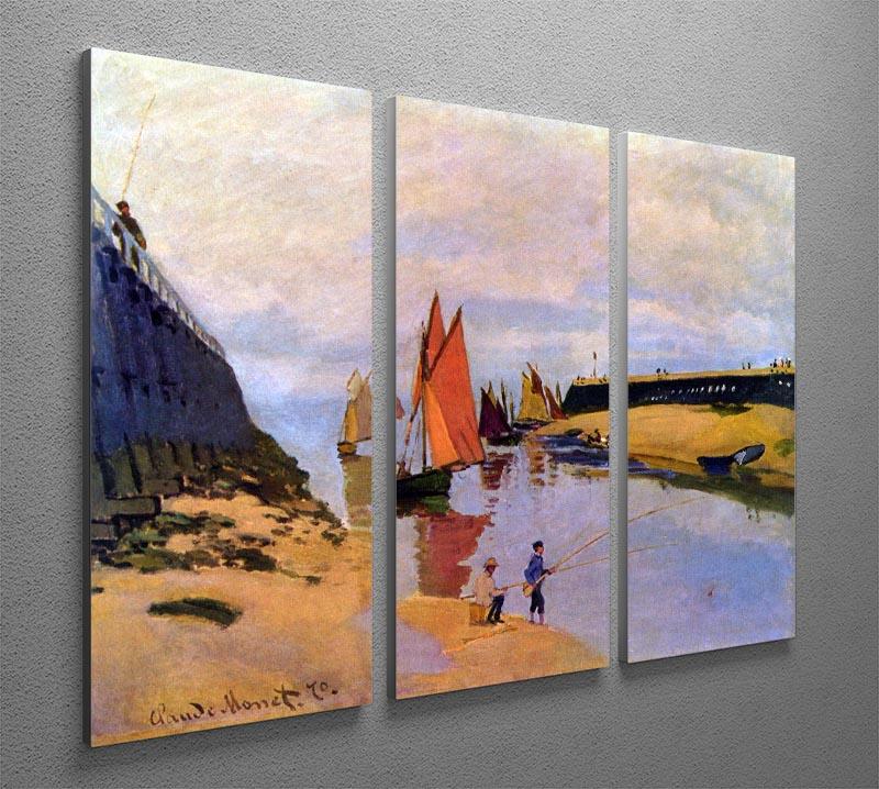 Port of Trouville by Monet Split Panel Canvas Print - Canvas Art Rocks - 4