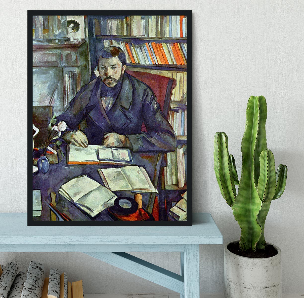 Portait of Gustave Geffroy by Cezanne Framed Print - Canvas Art Rocks - 2