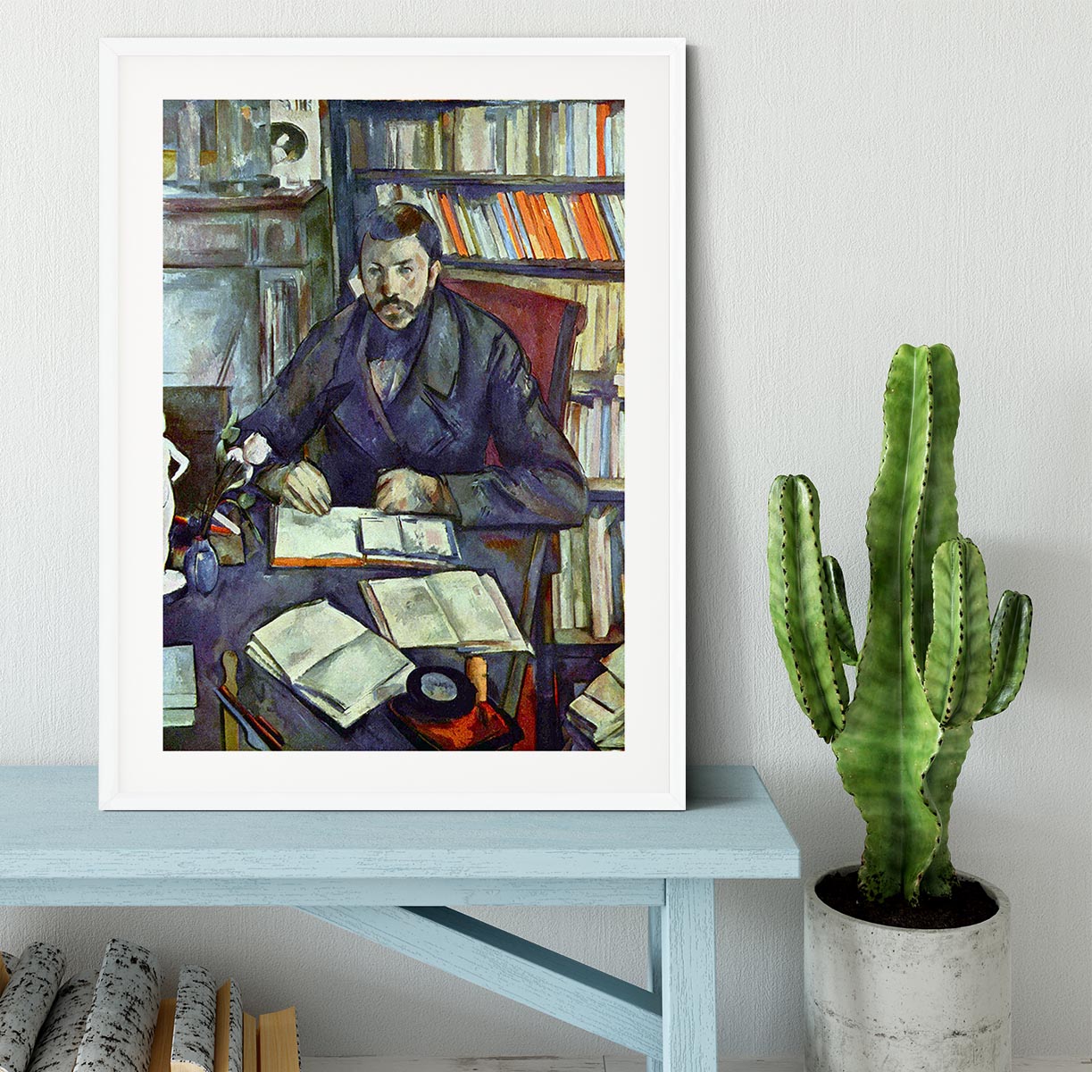 Portait of Gustave Geffroy by Cezanne Framed Print - Canvas Art Rocks - 5