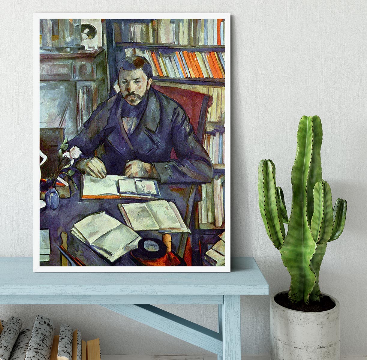 Portait of Gustave Geffroy by Cezanne Framed Print - Canvas Art Rocks -6
