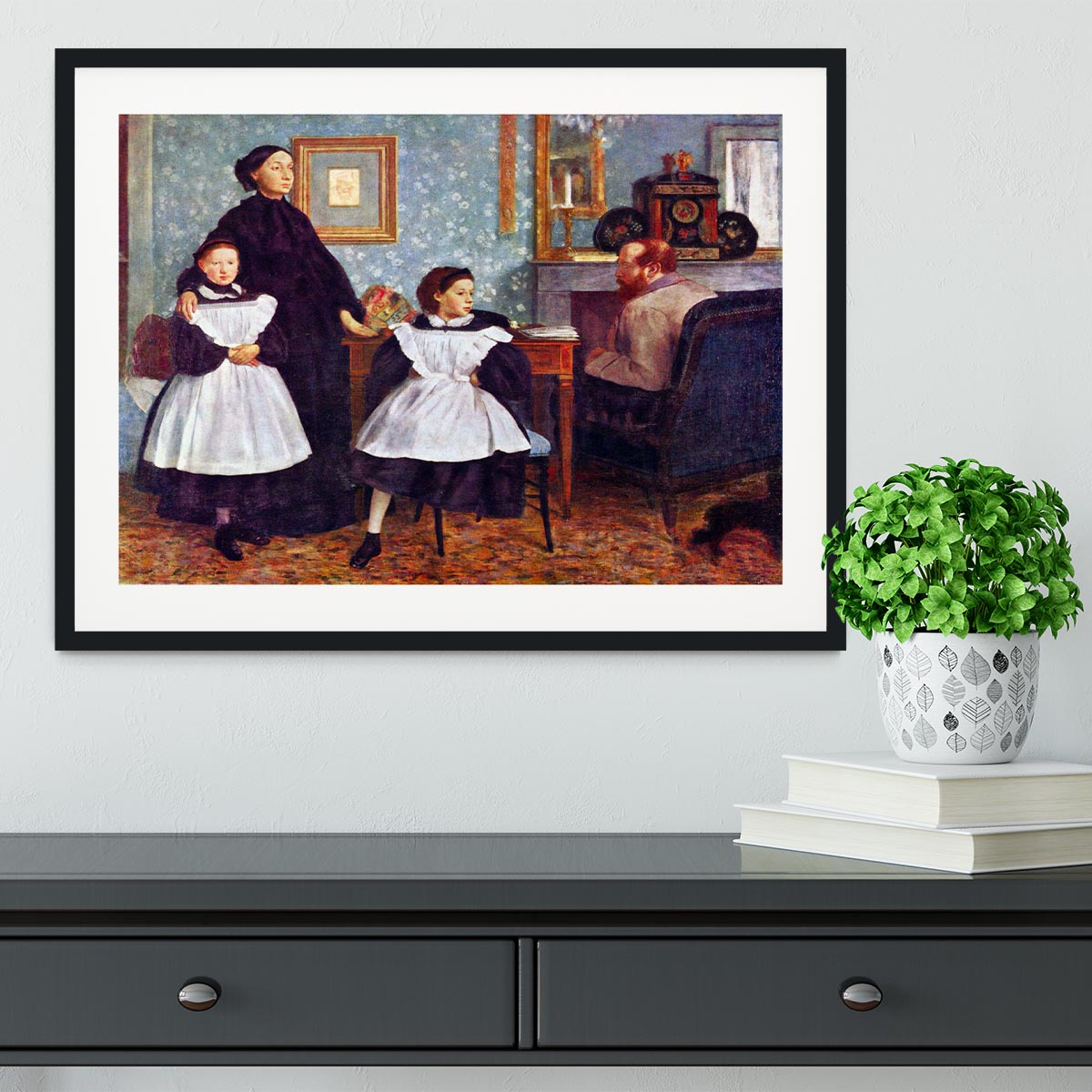 Portait of the Bellelli family by Degas Framed Print - Canvas Art Rocks - 1