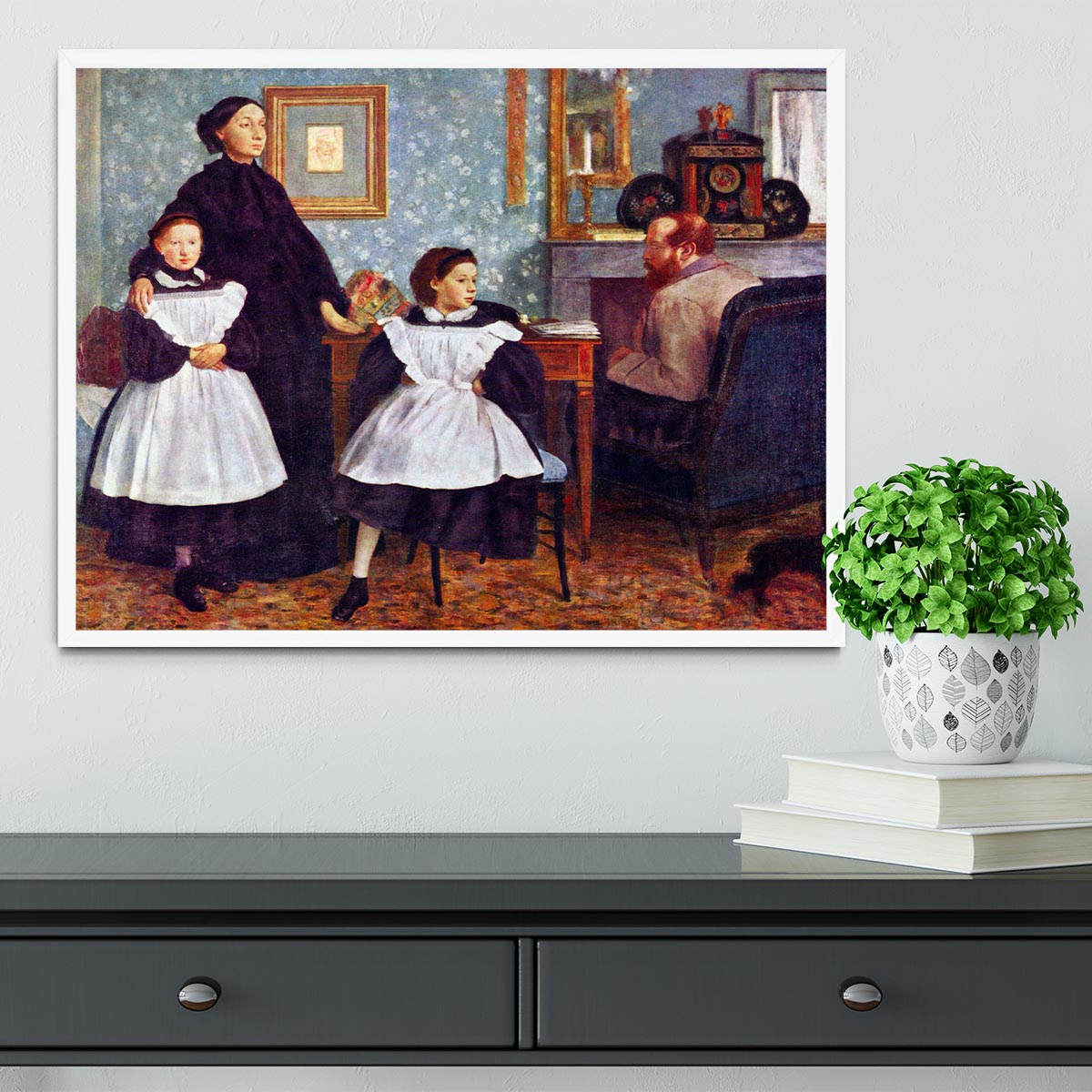 Portait of the Bellelli family by Degas Framed Print - Canvas Art Rocks -6