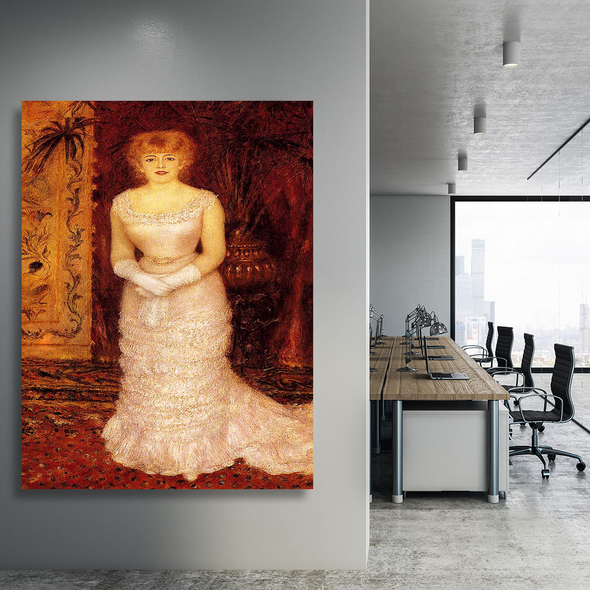Portrait Of The Actress Jeanne Samary by Renoir Canvas Print or Poster - Canvas Art Rocks - 3