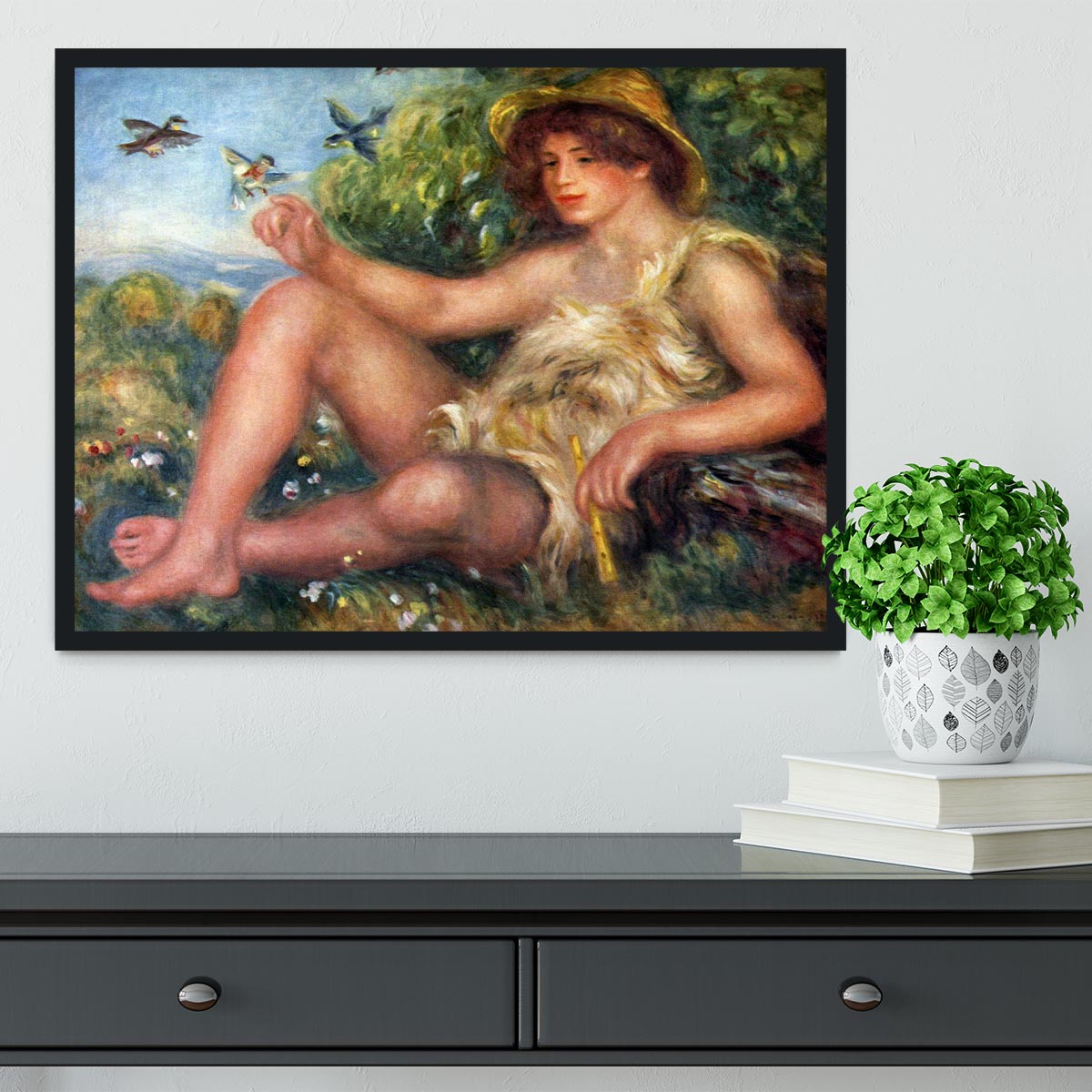 Portrait of Alexandre Thurneyssen as a shepherd boy by Renoir Framed Print - Canvas Art Rocks - 2